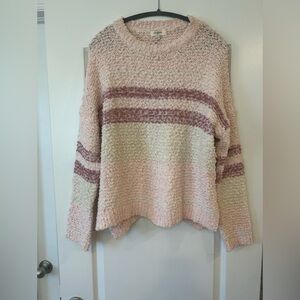 NWT Umgee Pink Striped Sweater